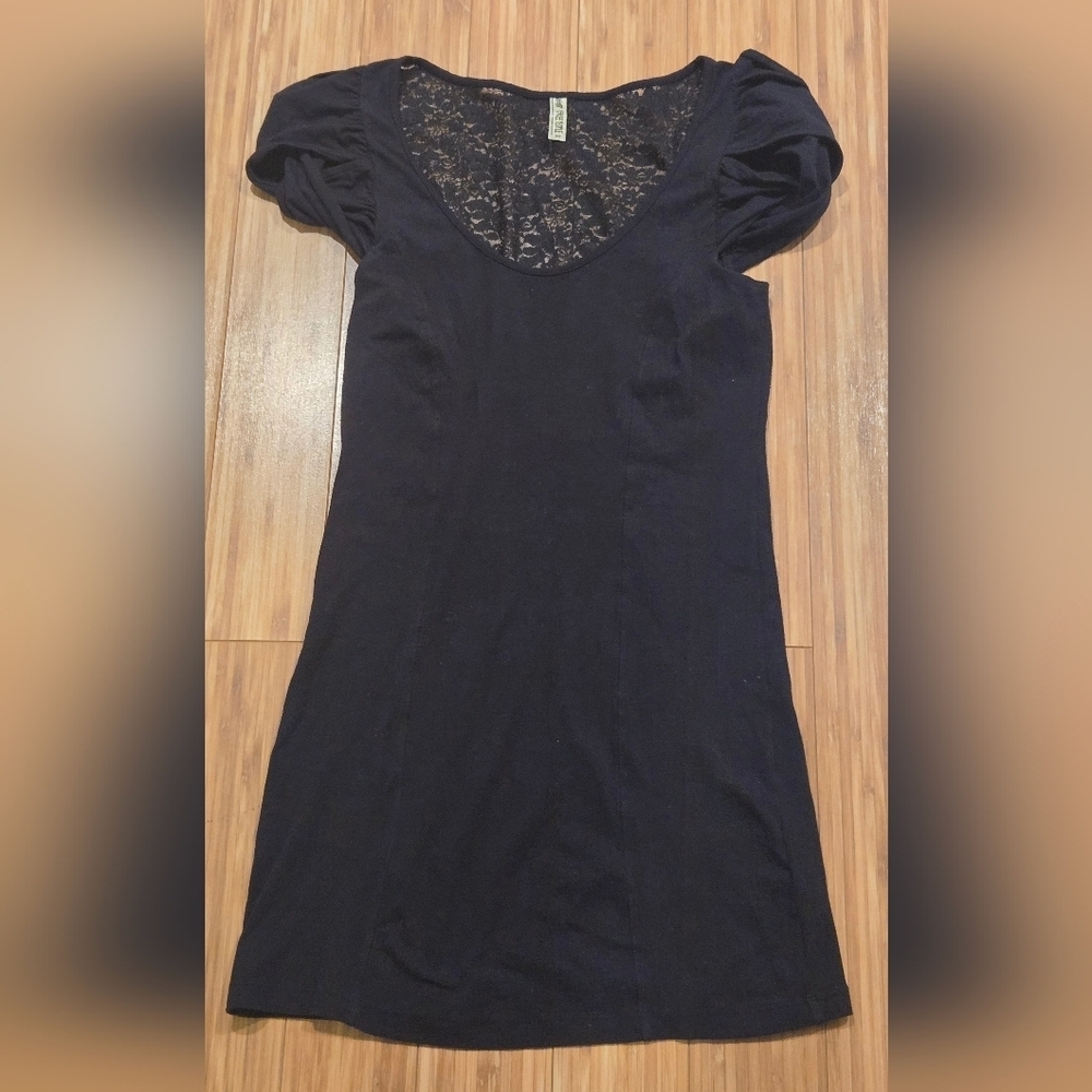 NWOT Free People Black Lace Back Dress